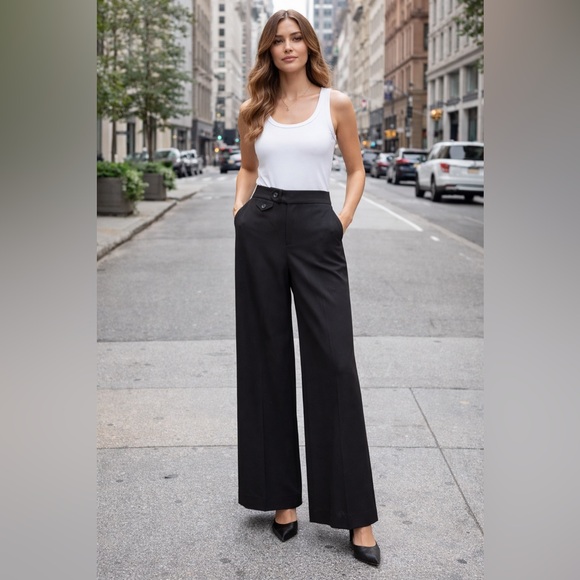 Ralph Lauren Pants - Ralph Lauren Black Wide-Leg Trousers Sz 2P